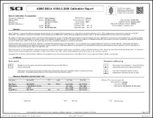 Sample Calibration Report ASME B89.4.10360-2:2008